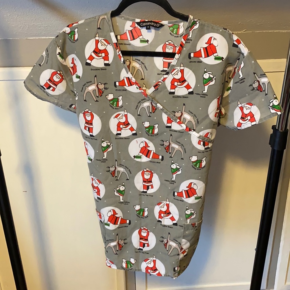 Christmas scrub top
